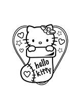 coloriage hello kitty et la chaussette de noel